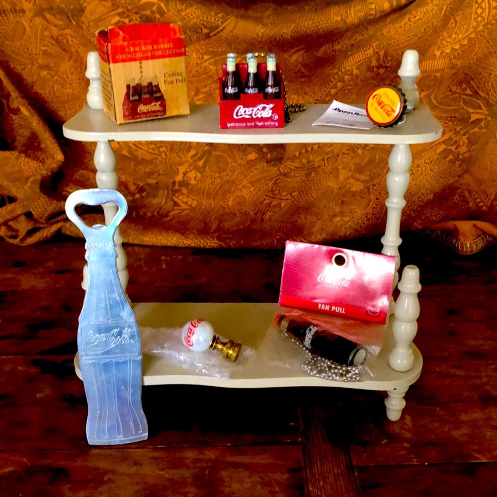 VTG Coco Cola Home Accessories Fan Pull,Lamp Finial Topper, Bottle Opener & Knob
